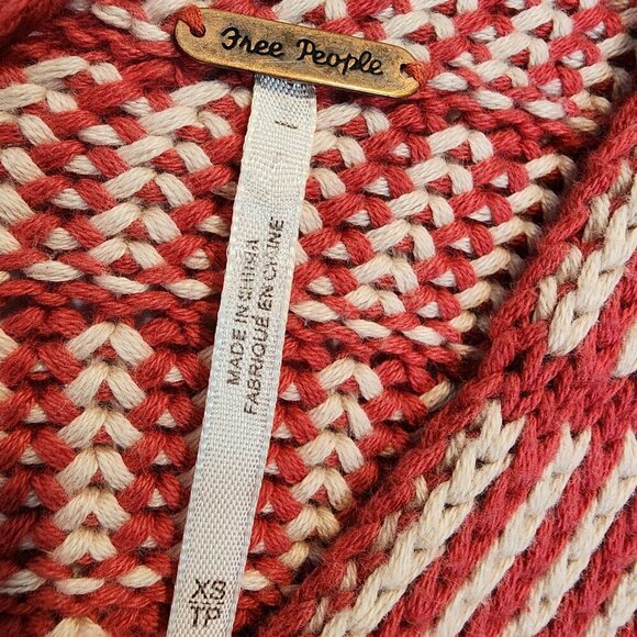 Free People Something Special Oversized Boxy Fit‎ Sweater Functional Zip Back XS - Picture 6 of 11